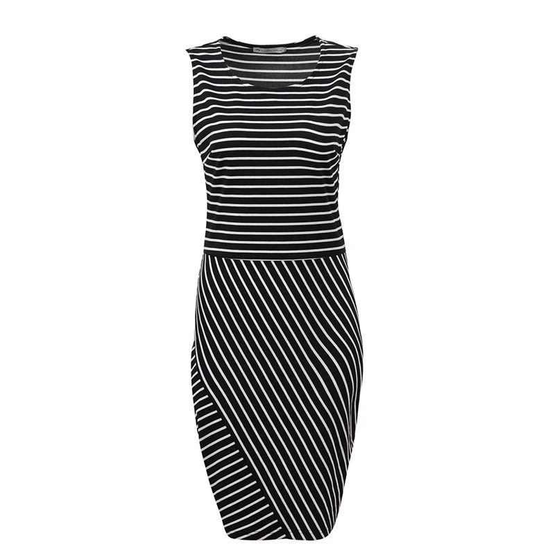 

Ladies Summer Dress Women Workout Career Elegant Bodycon Dress Ladies High Quality Striped Midi Office Dresses Drop Shipping
