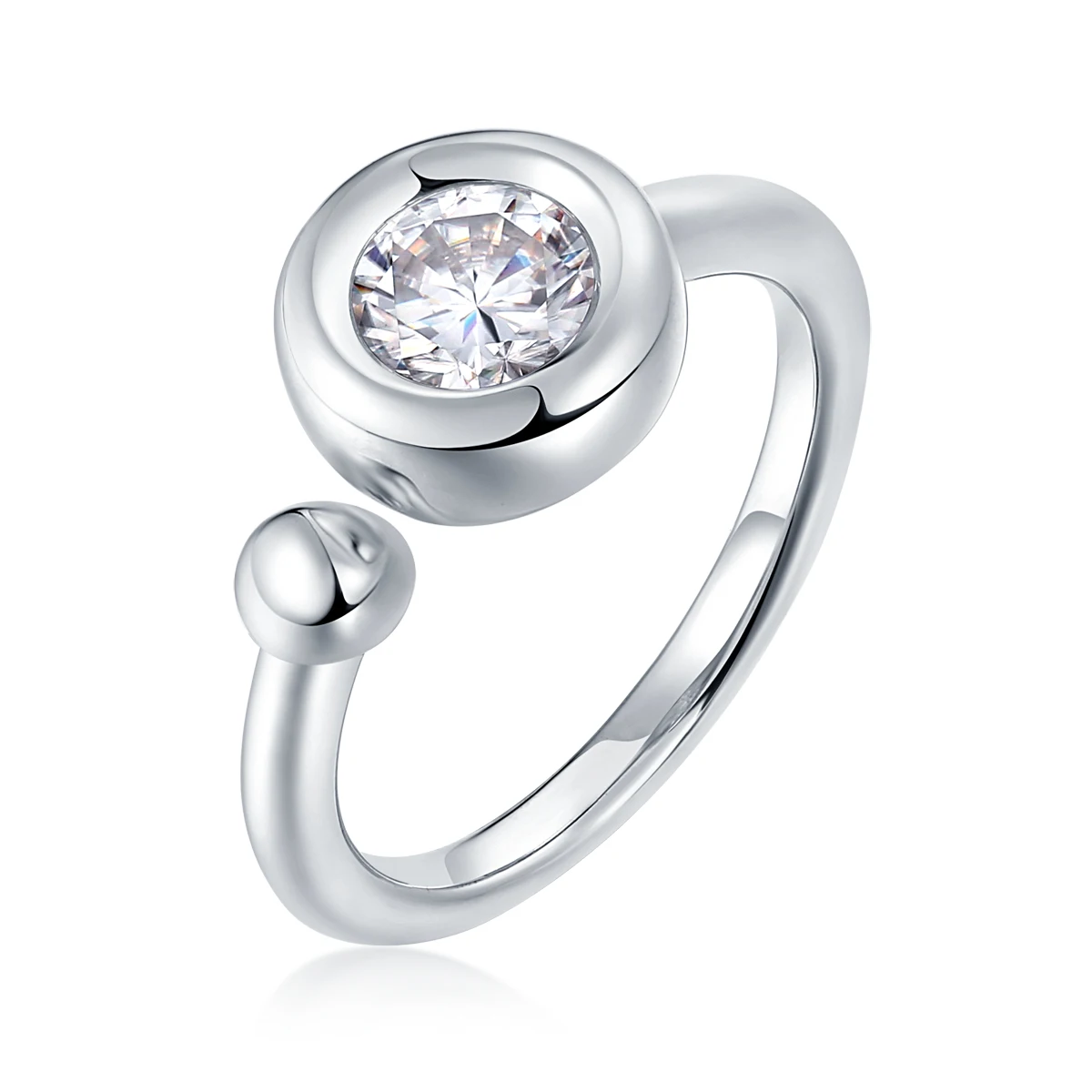 

Colorful Moissanite Ring In Four Colors White Gold Plated Bright Color Trend Ring