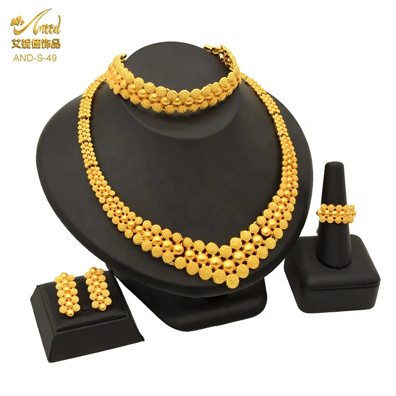 

Fashion luxury european brazilian gold bracelet earring cubic zirconia big necklace arab african gold bridal jewelry sets