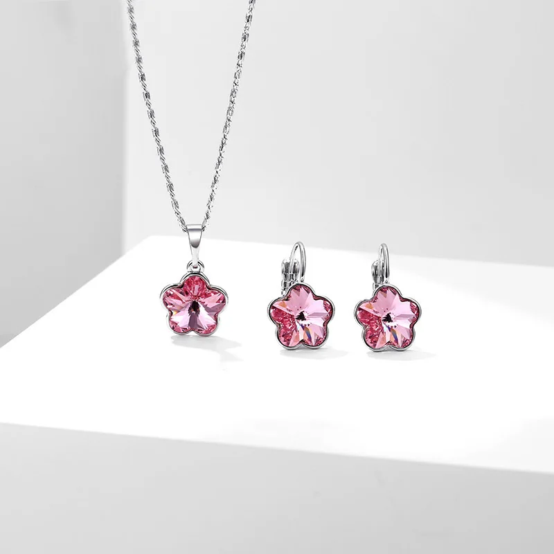 

Crystal Jewelry Sets Necklace, Pink/blue