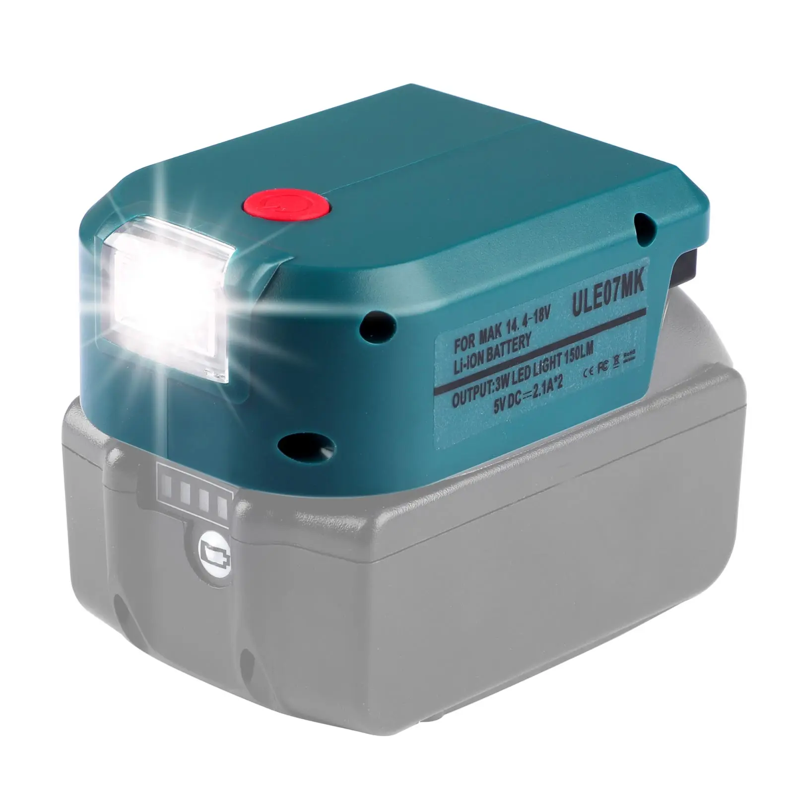 

14-18V Dual USB Ports Charger Power Source with LED light ADP05 adapter for makita/dewalt/bosch/milwaukee 14.4V/18V battery