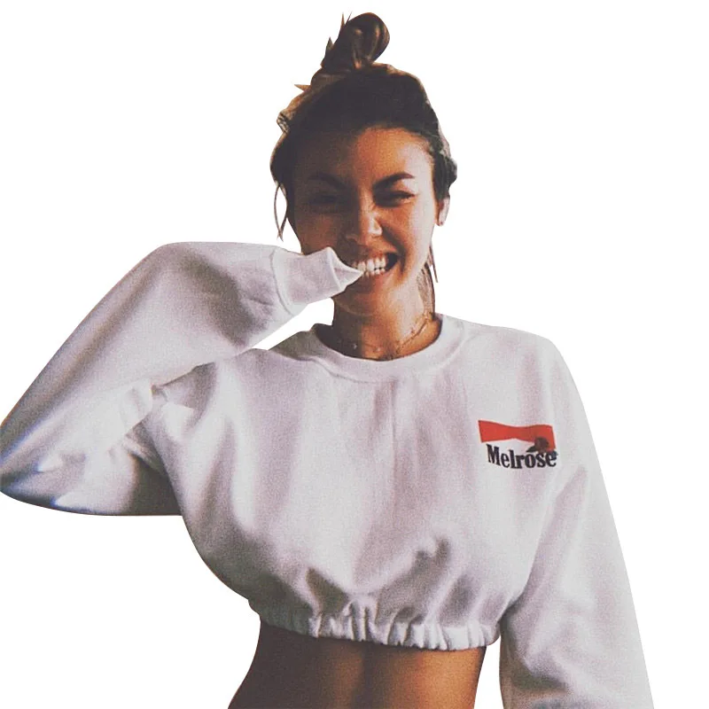 

2021 Spring New Women's INS Same Printed Navel Long Sleeve Sweatshirt, Red, khaki, green, black, pink,yellow, white, blue, gray, skin, coffee