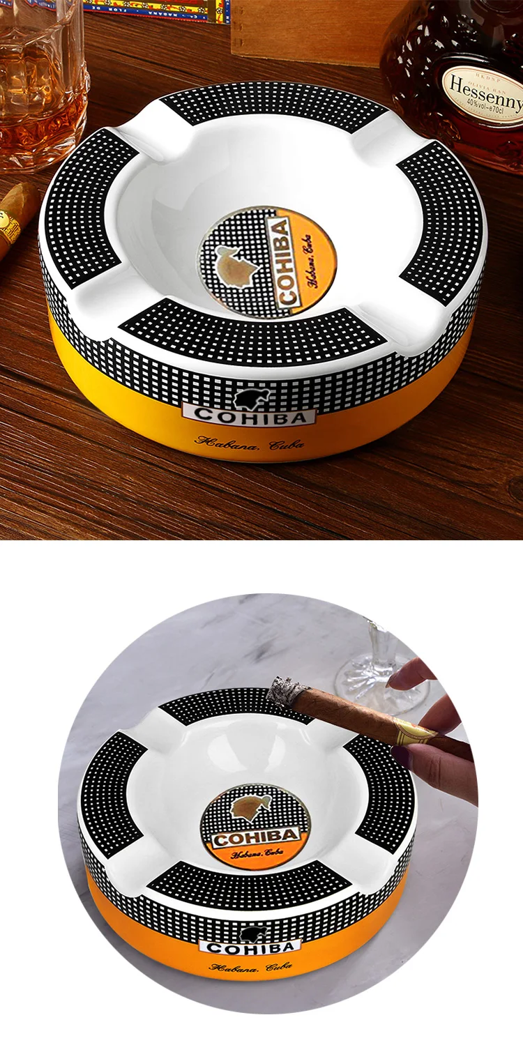 Cigars Large Ceramic Ashtray For Patio Outdoor Use 4 Cigar Rests Buy