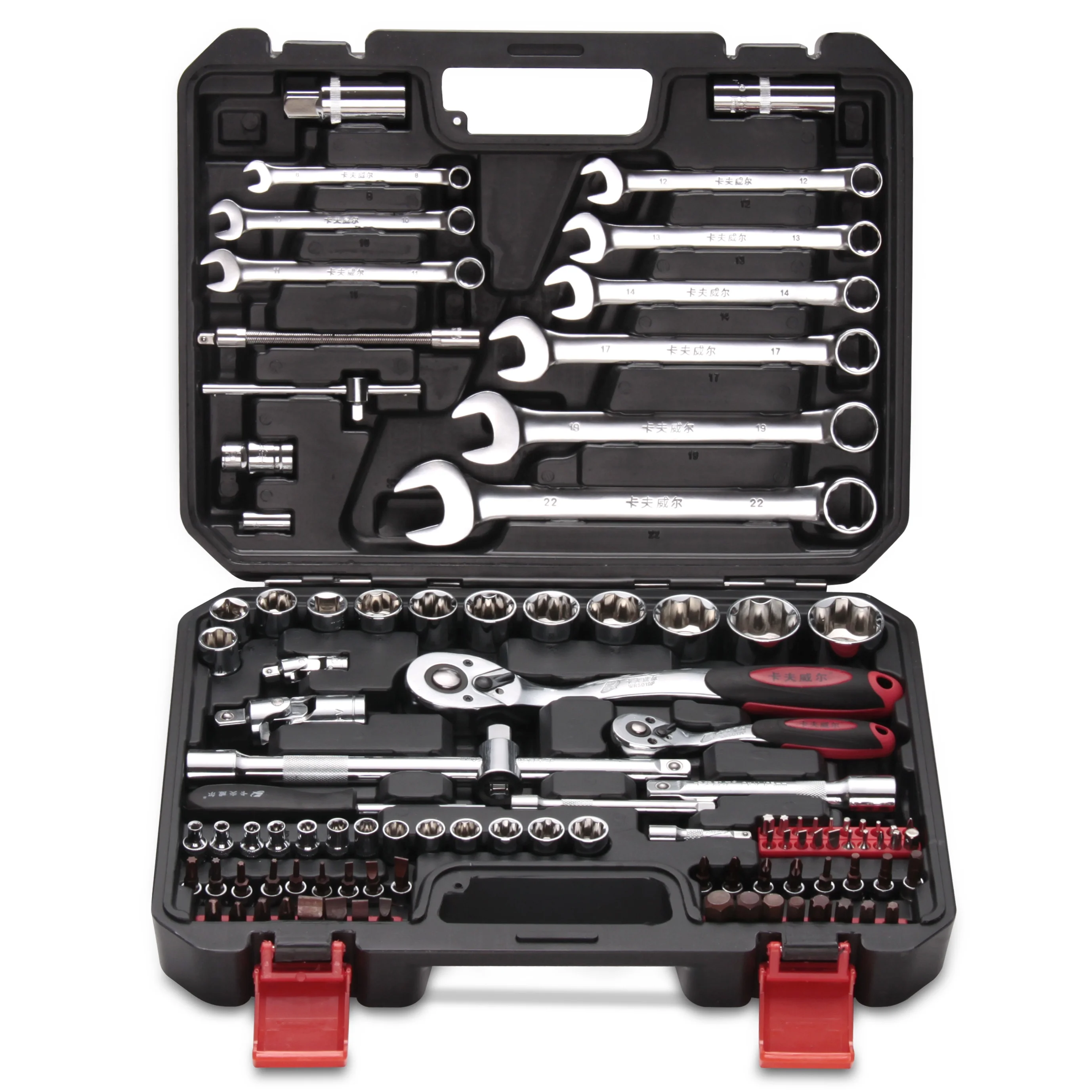 

KAFUWELL 103pcs Home Repair Complete Mechanics Combination Hand Tool Sets Mechanical Tools Box Ratchet Handle Socket Wrench Set