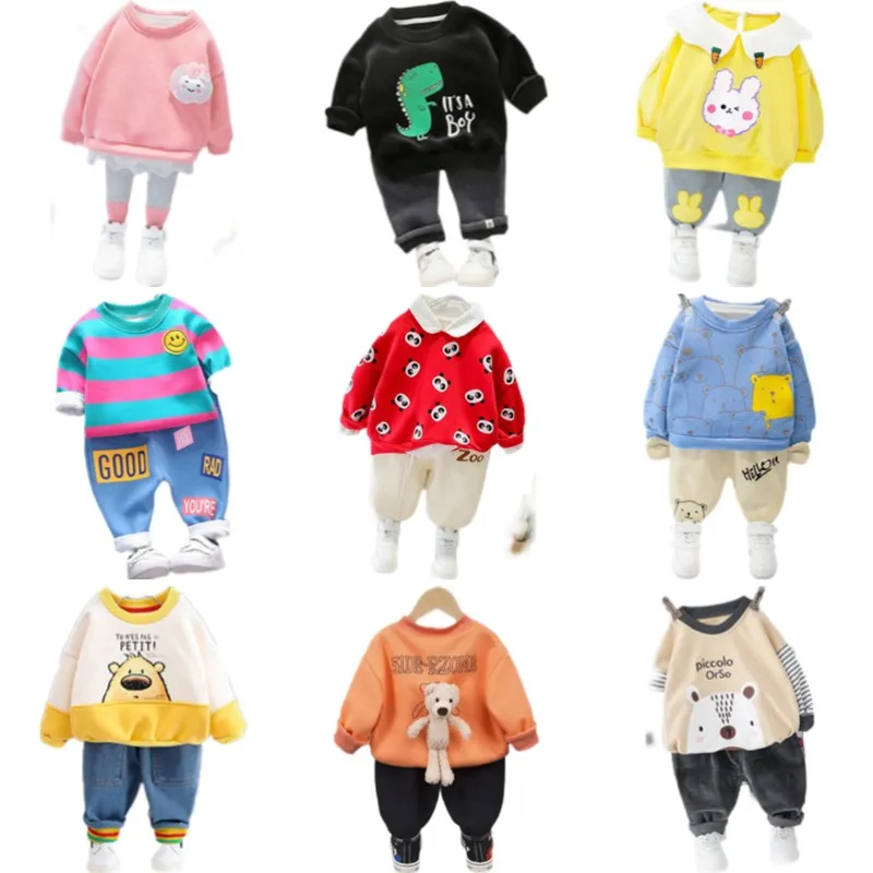 

Children clothing boys 2021 spring and autumn casual wear hoodie sweater trousers fashion two-piece suit wholesale