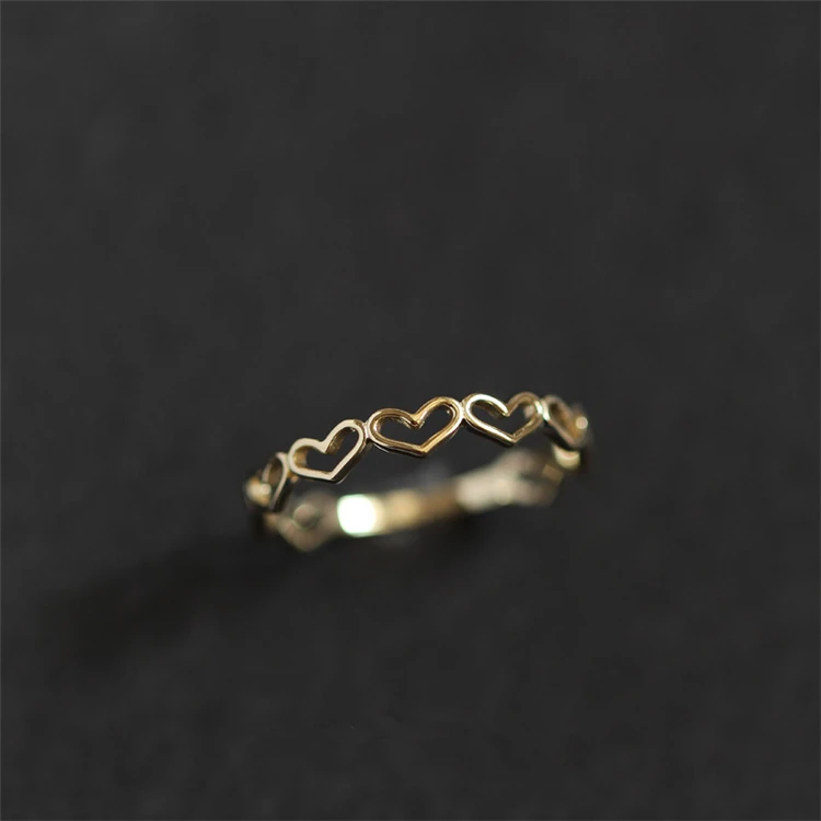 

Plain 14k gold plated S925 minimalist silver turkish rings for women