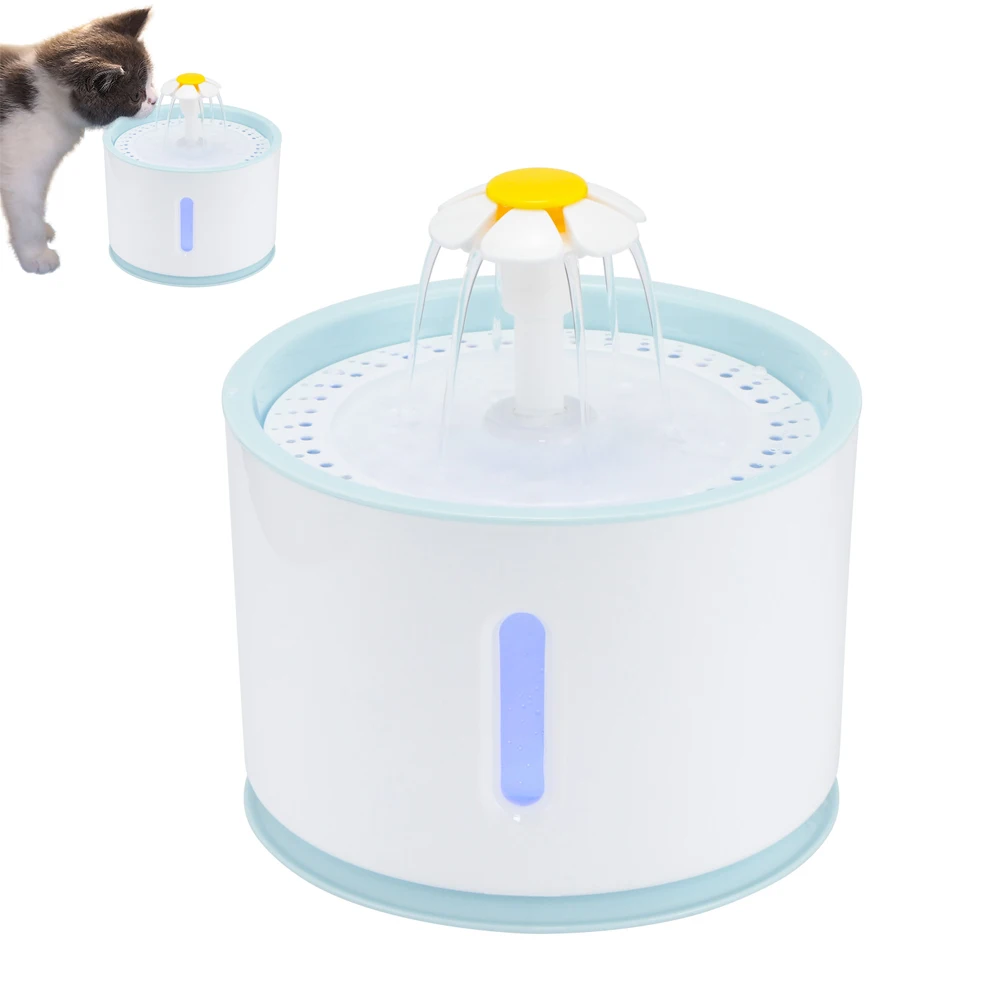 

2.4L Water Fountain For Cats Replaceable Filtration Automatic Cat Water Fountain Dispenser Activated Carbon Pet Fountain
