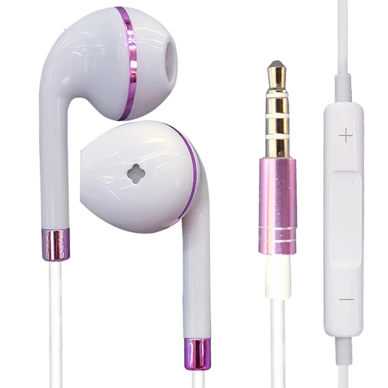 

Earphone Wired 3.5mm Jack Cheap 1.2m Noise Cancelling Gaming TWS Earphone Headphones Wire Earphone, White/black+pink/gold/blue/silver