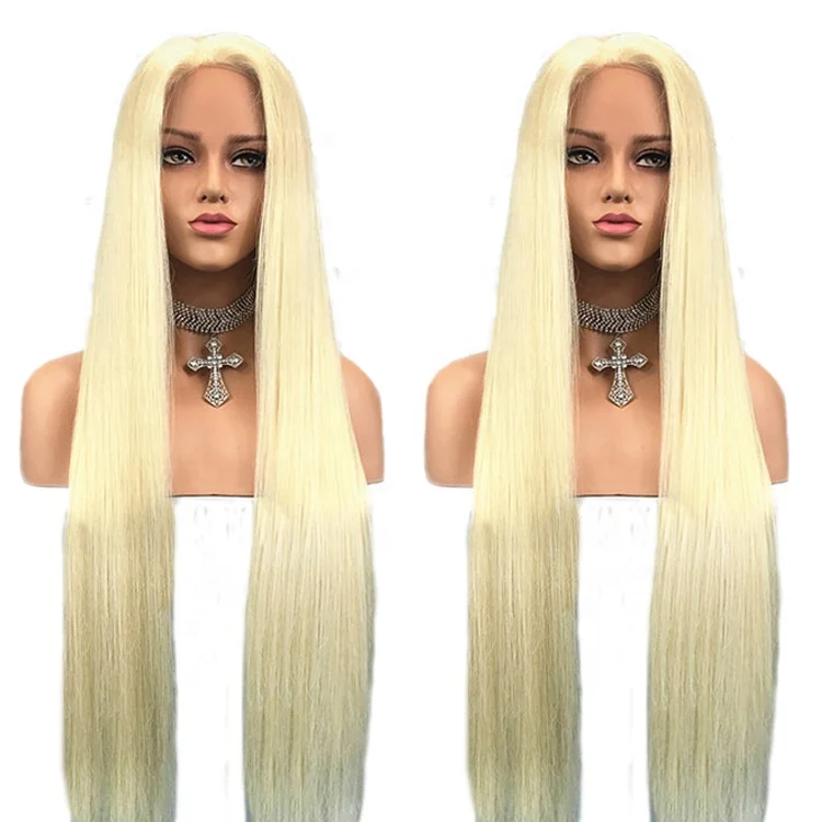 

Long Silky Straight 613 Virgin Hair Swiss Lace Frontal Wig 100% Virgin Human Hair Wigs Blonde Hair for Women