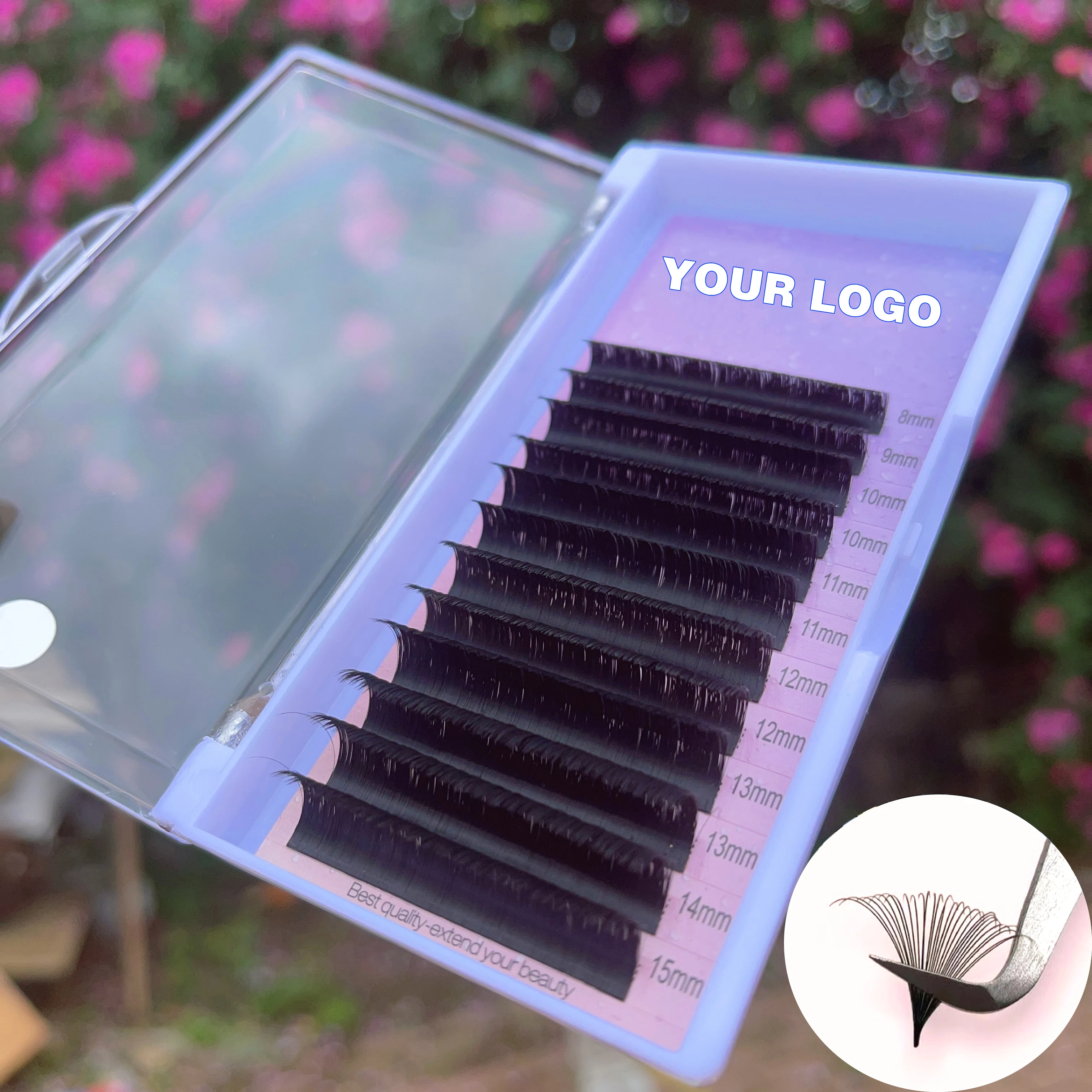 

Wholesale individual super soft faux mink easy fan matte flat eyelash extensions