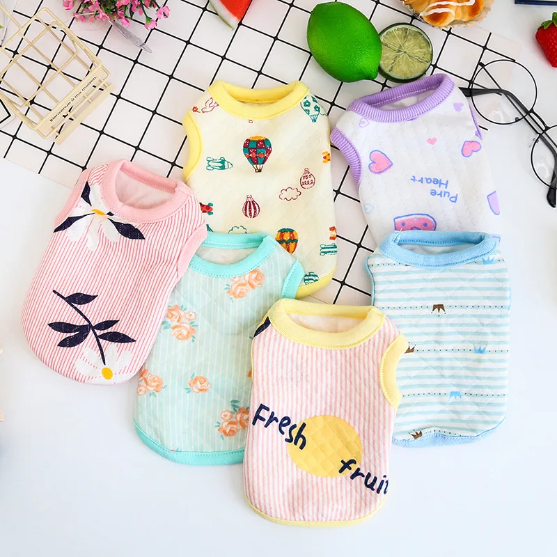 

Summer Wholesale Fashion Multicolor Multidesign Puppy Dog Clothes Vest