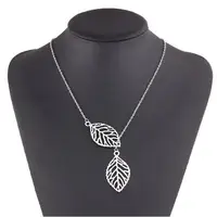 

L195 2019 Hot Fashion Women Jewelry Gifts Casual Beads Two Leaves Leaf Necklaces