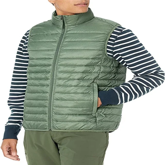 

Wholesale Winter Sleeveless Jacket Men Warm Thick Collar Coats Male Cotton-Padded Vest man's custom logo quilting puffer vest