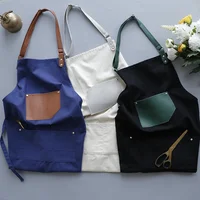 

High quality fashion leather straps can be customized waterproof oil-proof restaurant adult apron