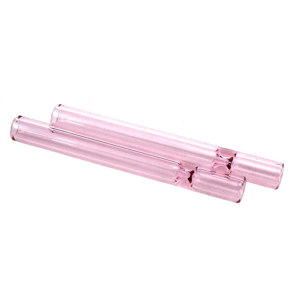 

New creative smoking pipes wholesale 100mm pink transparent portable glass hookah filter pipe for smokers, As picture