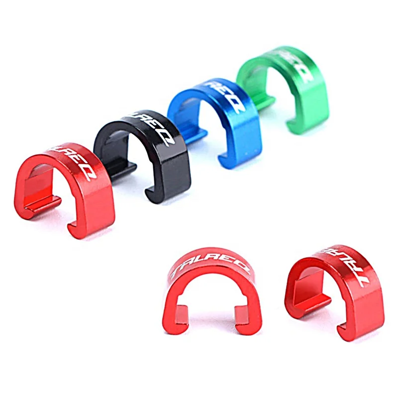 

Bicycle aluminum alloy color C-shaped buckle cable-passing tubing C-shaped buckle frame wire tube fixing buckle, Black,red,blue,green