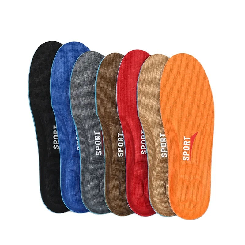 

Newest Health memory foam comfortable and shock absorption insole for shoe, Grey khaki blue black orange red brown