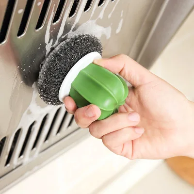 

Cactus Dishwashing Pot Brush Kitchen With Handle Decontamination Steel Wire Ball Stainless Steel Cleaning Brush Pot Ball Brush