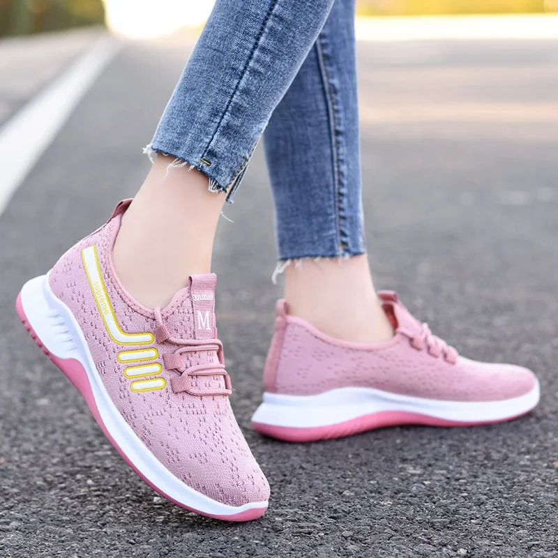 

2021 spring women sneakers custom fabric shoes zapatillas mujer sport casual shoes woman flat chaussure femme, Black/pink/gray