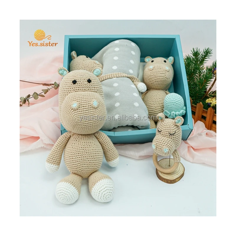 

Hot Sale Educational Handmade Hippopotamus Crochet Hippo Doll Amigurumi Toys