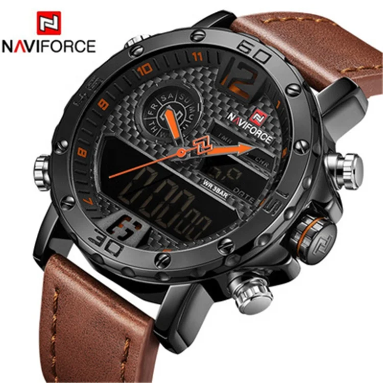 

NAVIFORCE Watch Men Top Brand Men Watch leather Waterproof Casual Quartz Date Sport Military Wrist Watch