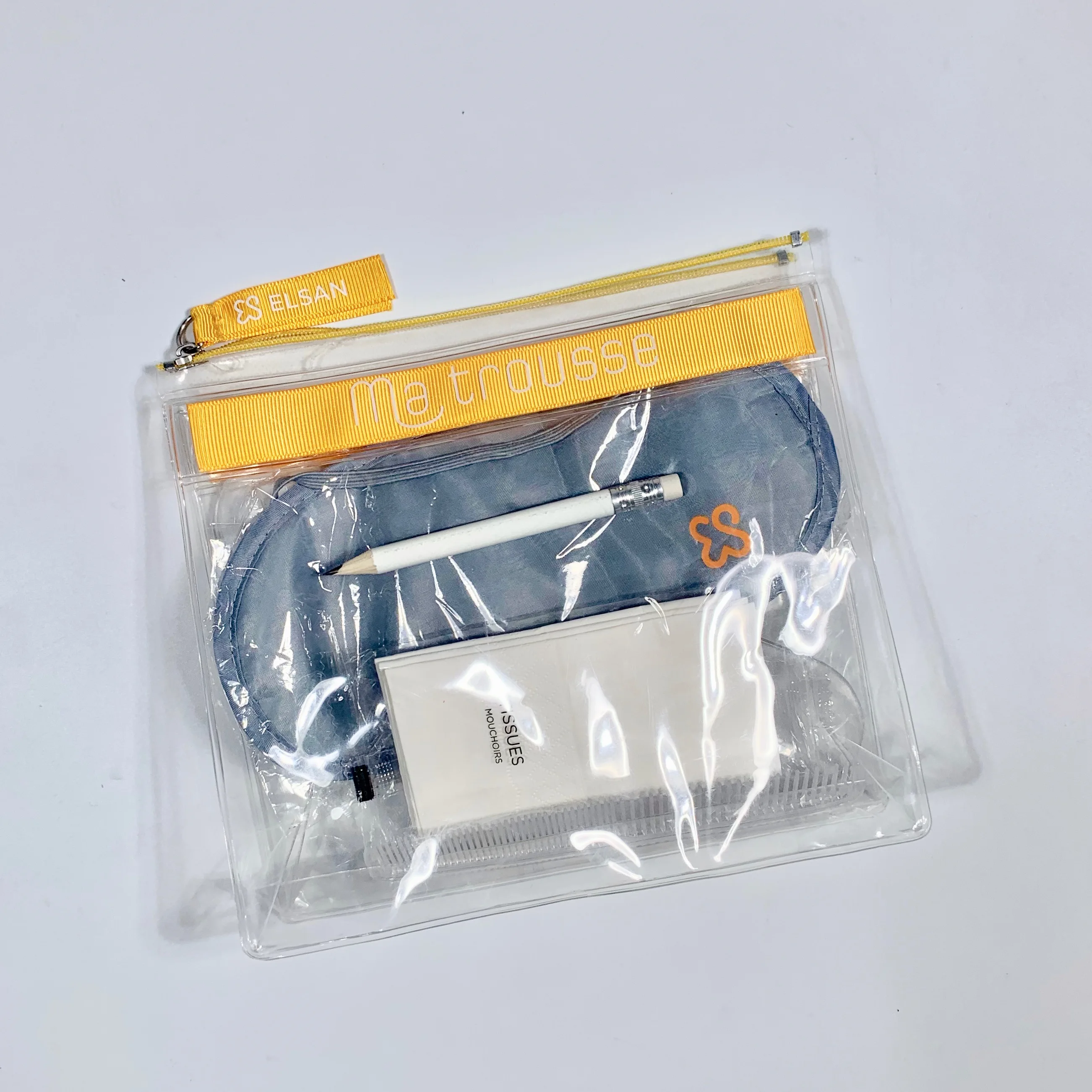 
Customized hotel amenity Comfort kit for airline and travel set with shoehorn comb pen eyemask 