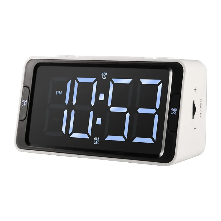 

Hot Sale Factory Direct Price Light Cute Travel Alarm Clock Night Light, White