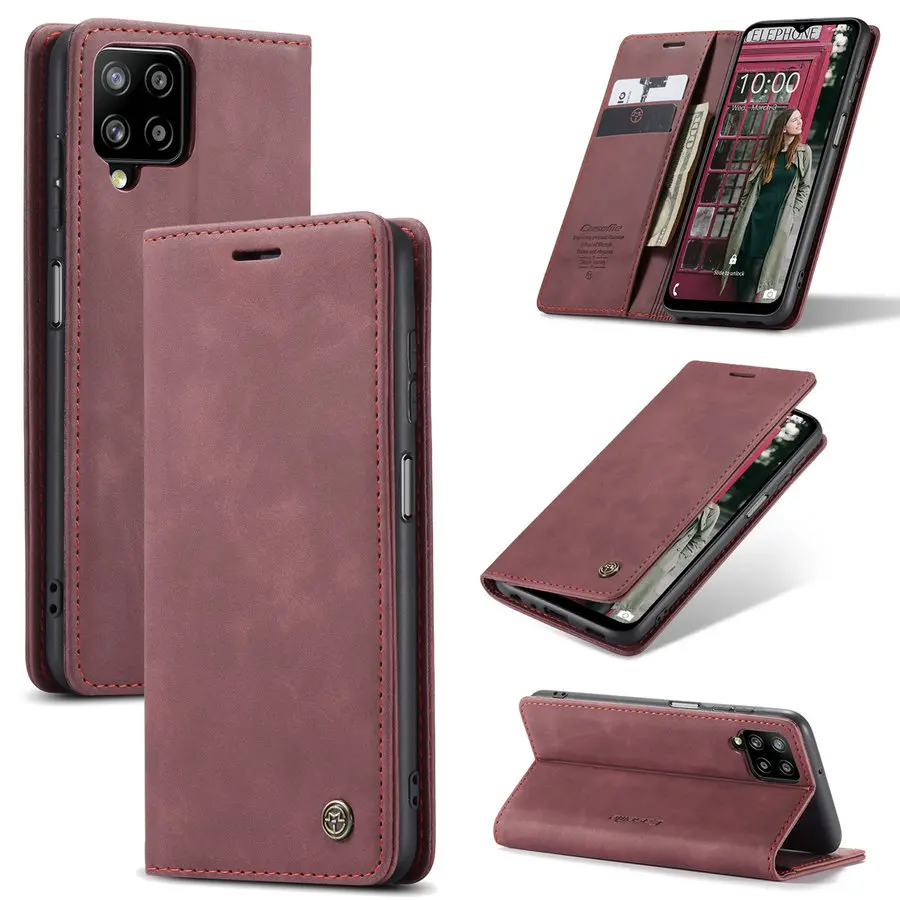 

CaseMe Skin Feel Leather Wallet Case For Samsung Galaxy S23 Case Ultra S22 S21 A12 5G A33 A14 A34 A54 Holder Magnetic Flip Cover
