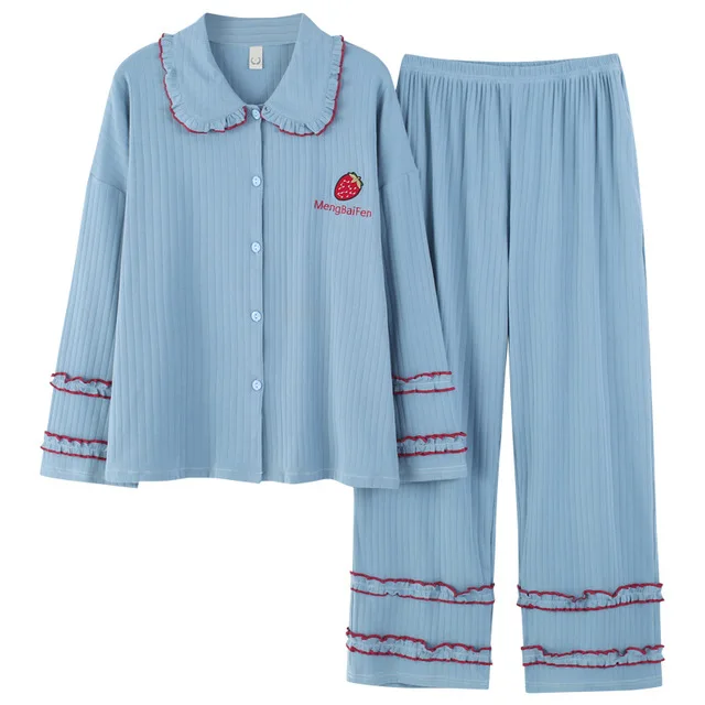 

Cozy Lounge Wear Night Suits Sleepwear Vendors Pijama De Algodon Hermosas Pillama Mujer 100% Cotton Women Pyjama Lady Pajama Set