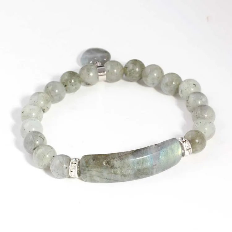 

Popular pendant natural crystal natural rectangular stone bracelet female jewelry, As pic