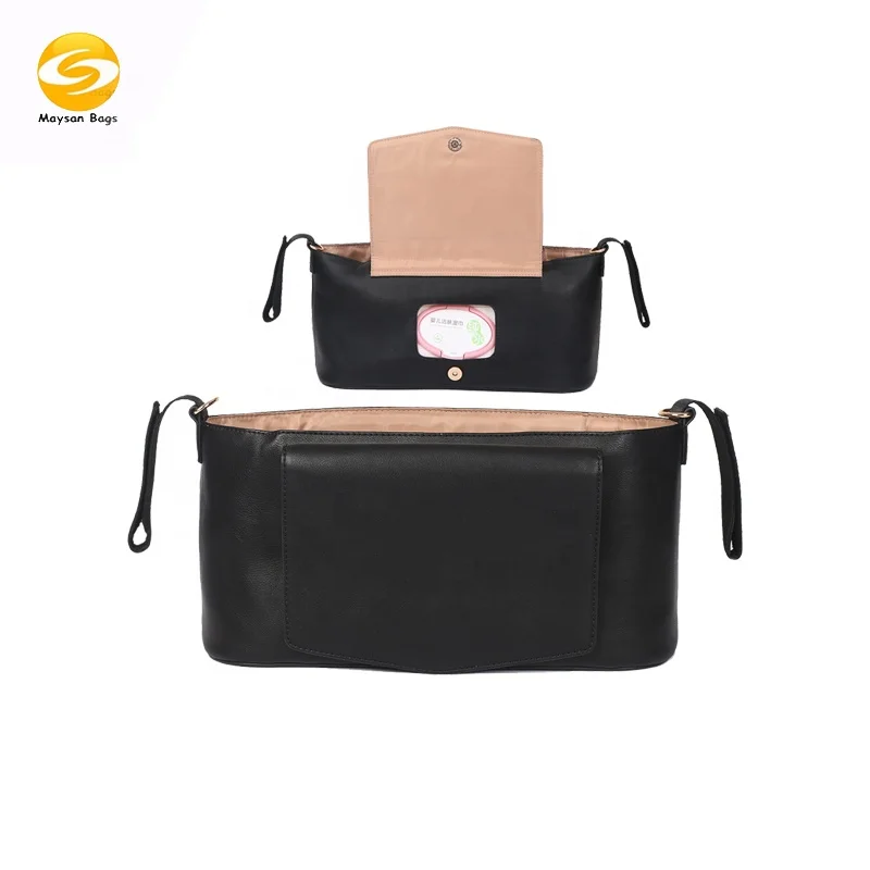 

premium vegan leather stroller bags two colors pram bags stroller organizer for mom scratch baby buggy bags