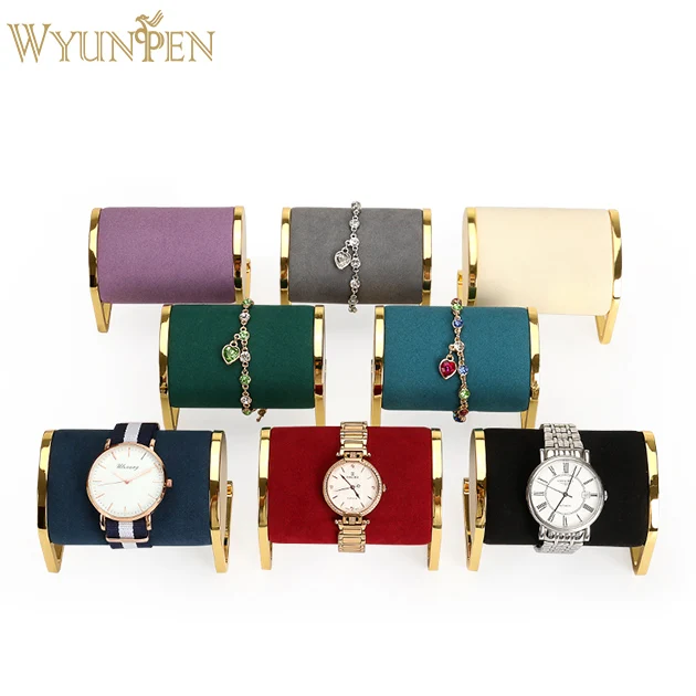

WYP Metal counter metal display stand Handmade jewelry bracelet watch display stand, Grey /dark green /beige /purple /red /