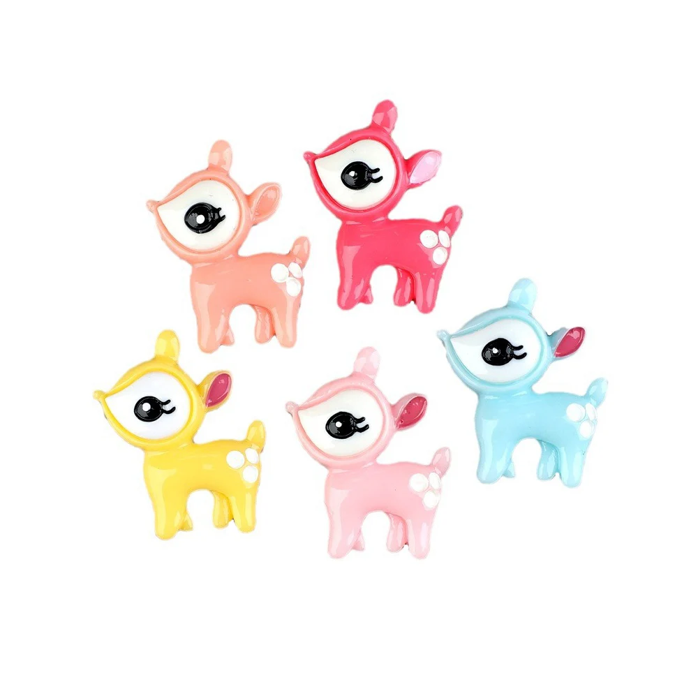 

wholesale factory price colorful deer design flatback resin cabochons for diy craft
