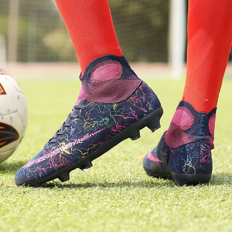 

Football Soccer Boots Shoes Ankle Football Boots Cleats, White, green, blue, black