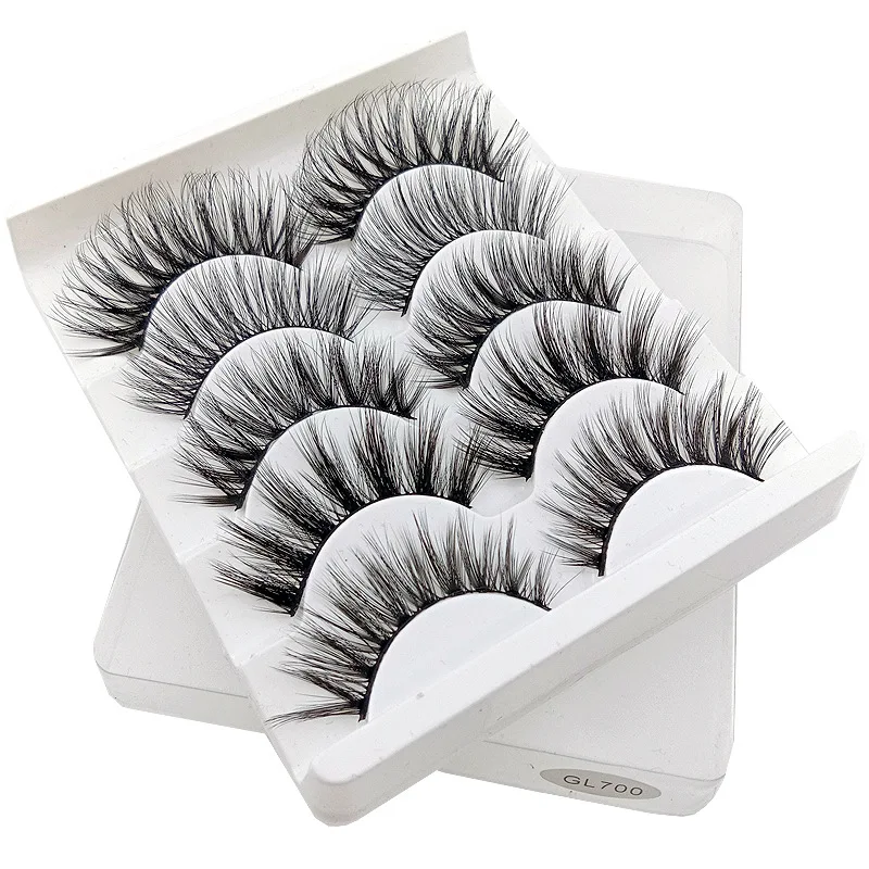 

Cross border foreign trade 3D false eyelashes 5 pairs of European and American popular natural soft three-dimensional thick eyel