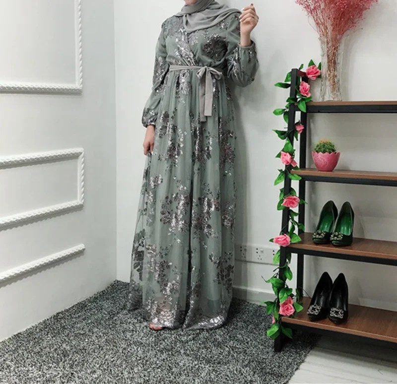 

LSM016 Muslim Women Long Dress Islamic Clothing Abaya Dubai Muslim Dress