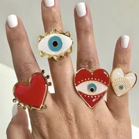 

Fashion Gold Enamel Eye Heart Ring set for women Wholesale N911220