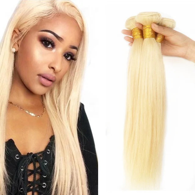 

Geleisi Wholesale Virgin 613 blonde Brazilian Hair Weave Bundles, 100% cuticle aligned virgin human Hair Extensions