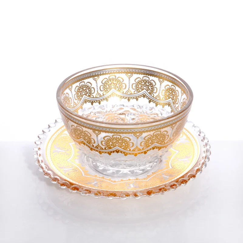 

Customized golden printing coffee tea cup saucer set cup and saucer set