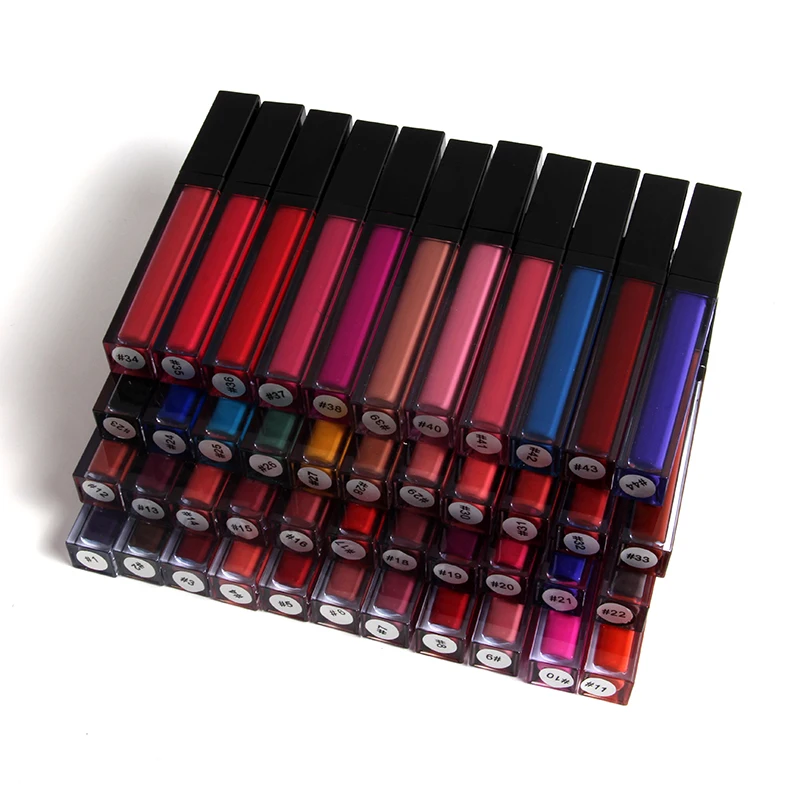 Waterproof organic makeup 44 colors lipcream private label vegan matte liquid lipstick