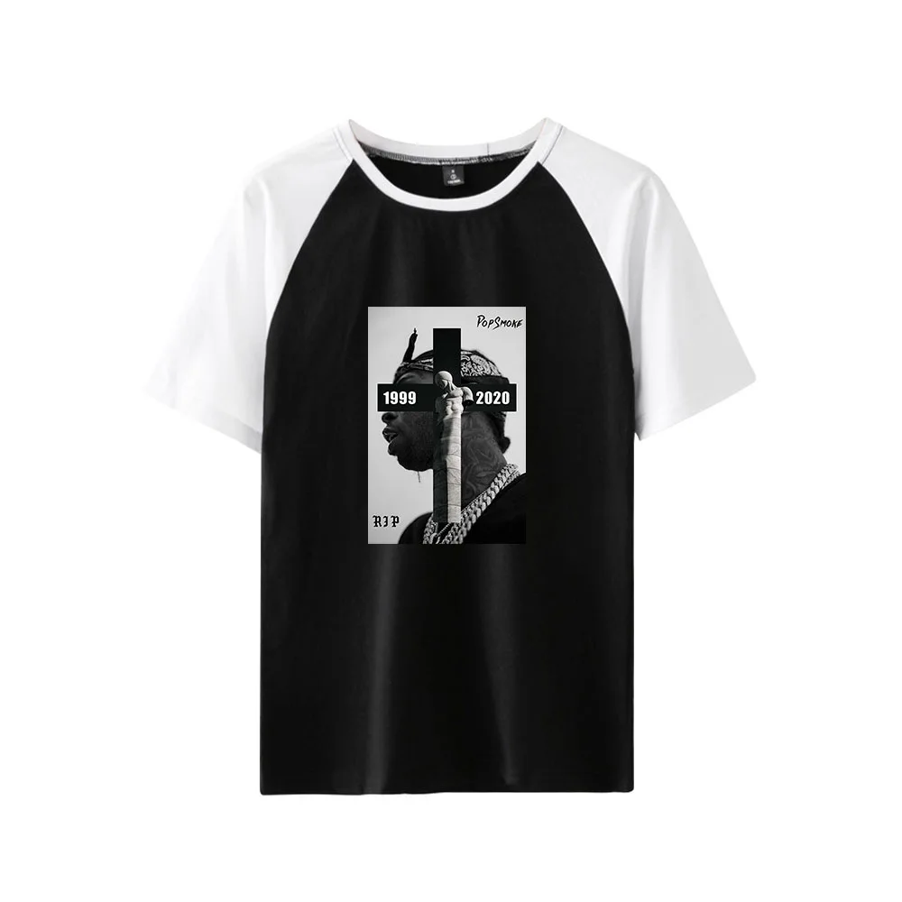 

2021 Hipster T Shirt Pop Smoke Printing Oversized Graphic Tee Hip Pop Rapper Black T-Shirt, Shown