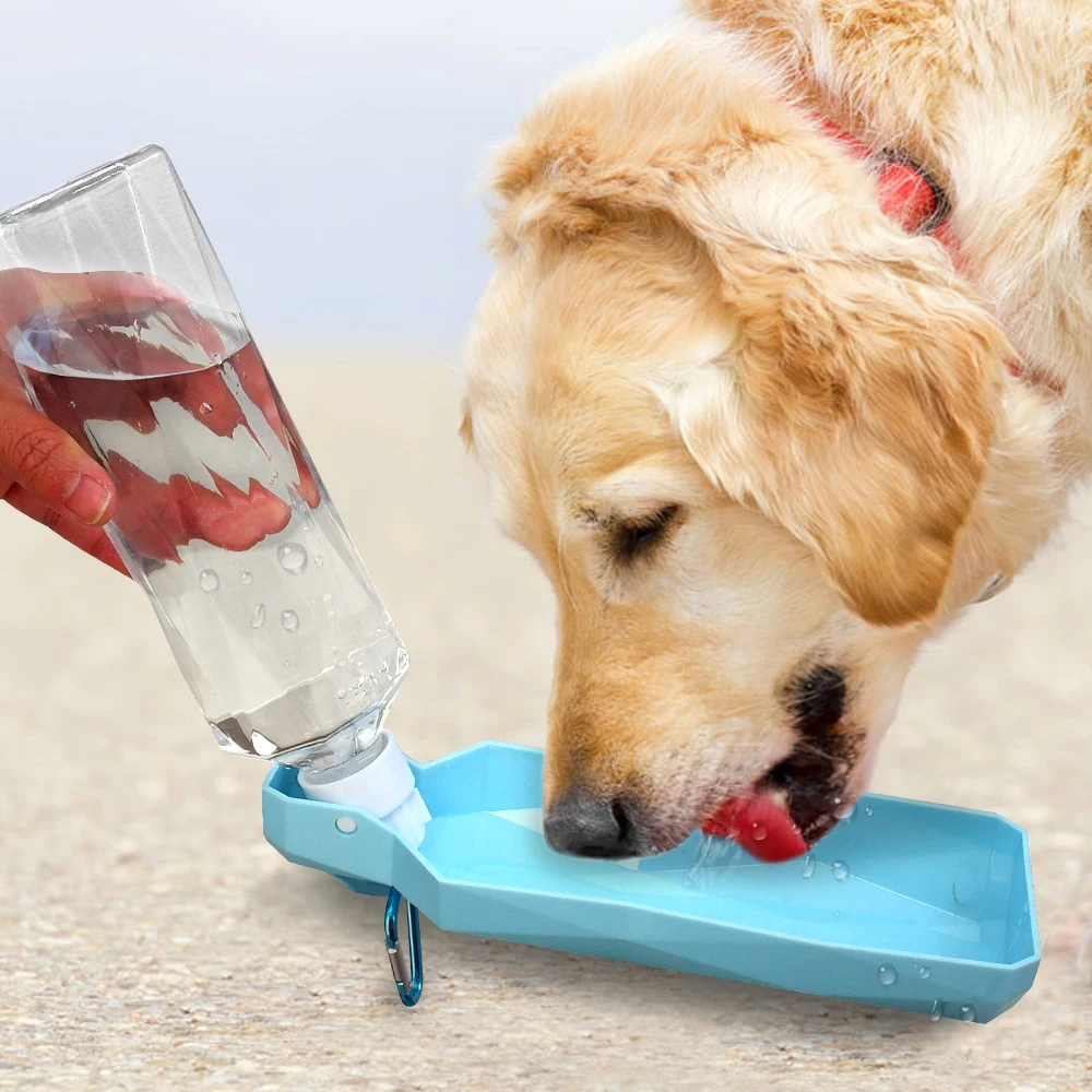 

1pcsDog Travel Bottle Dispenser Foldable Plastic Dog Cat Drinking Water Feeder Portable Outdoor Pet Puppy Bowl 250ml 500ml