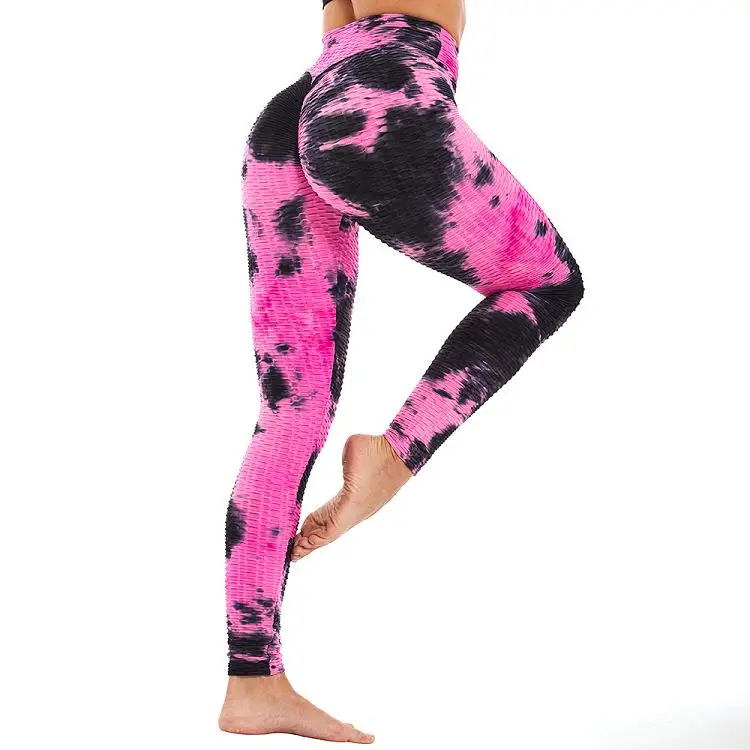 

High Quality Thickened Ink Jacquard Hip Tie Dye Pop-Up Sweat Absorbing Yoga Pants