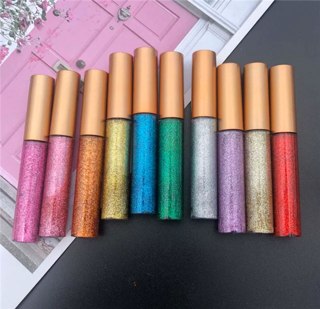 

custom eyeliner box liquid glitter vegan waterproof silver eyeliner adhesive shimmer neon glitter eyeliner private label