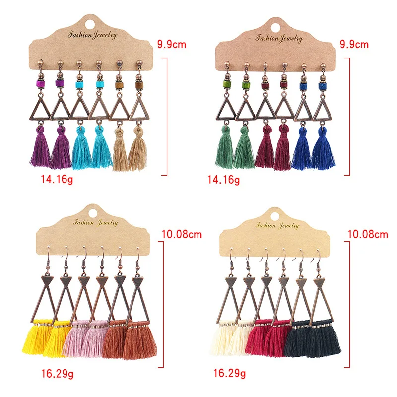 

Wholesale Handmade Hot Selling Tassel Earrings Colorful 2021 New Fashionable Earrings Accept Small Order Cheap Bohemia Jewelry