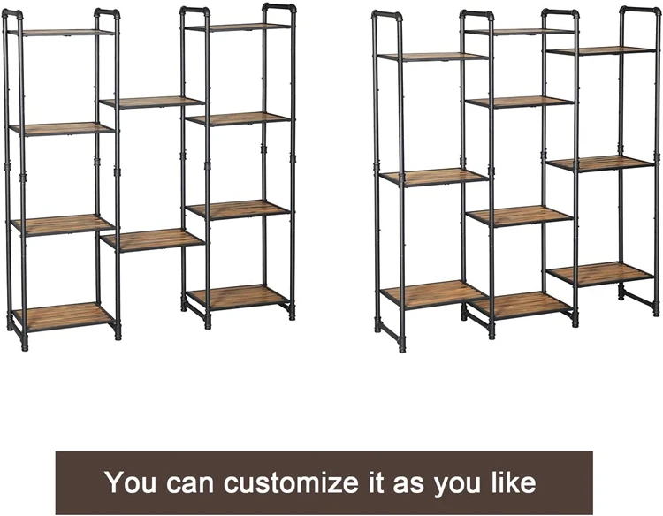 Bookcase Wooden Bookshelves Steel Expandable Bookshelf Stainless With Table