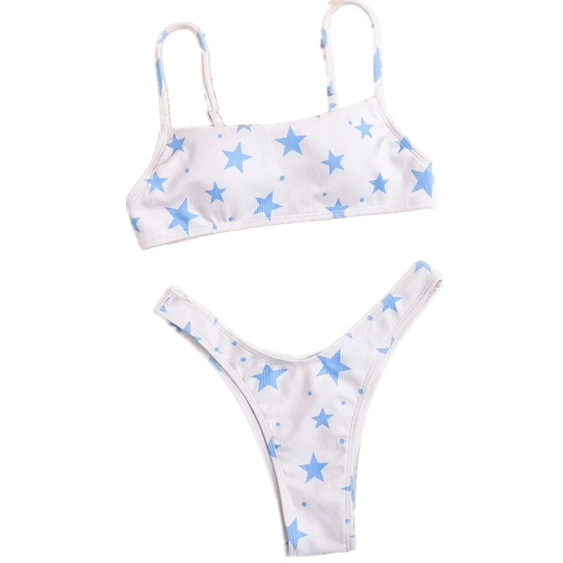 

2020 new European and American swimwear bikini sexy hot sale thread cloth sexy split swimsuit, Picture