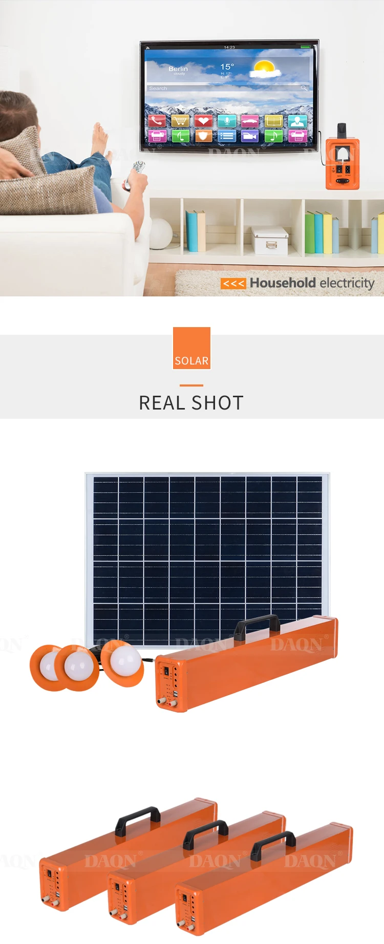 High quality off-grid solar power home multifunction interface 200w solar energy system