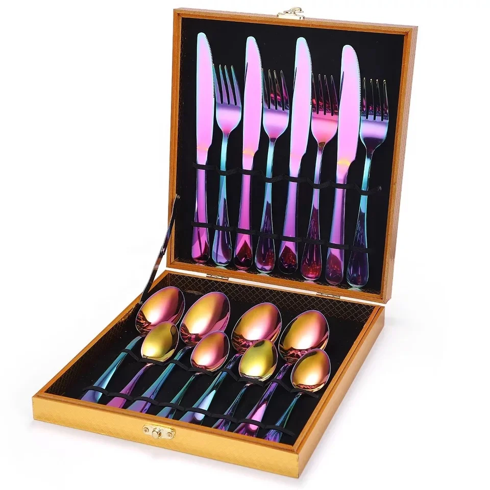 

Luxury German Flatware Eco Wedding Jieyang multicolour Stainless Steel Cutlery Set, Sivler/rose gold/gold /black/multicolour