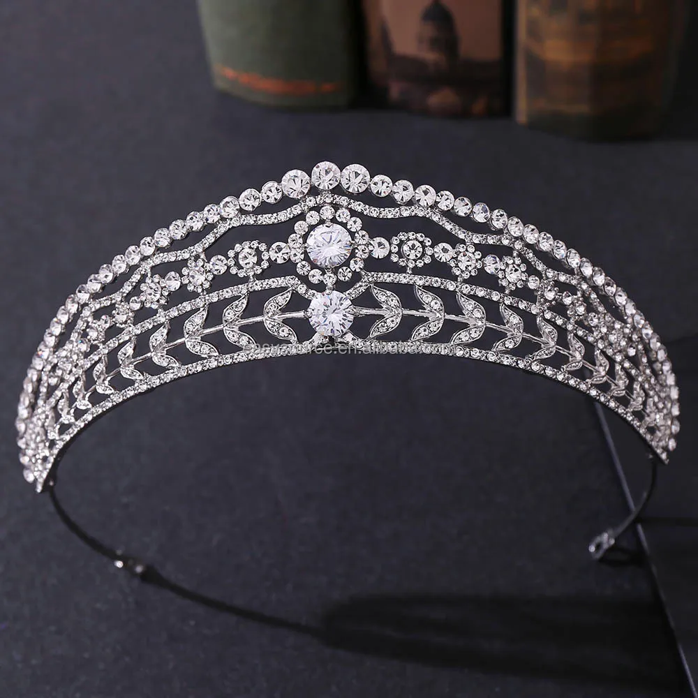 

RE4229 Baroque Rhinestone Bridal Tiara Crown Luxury Crystal CZ Diadem Wedding Hair Accessories